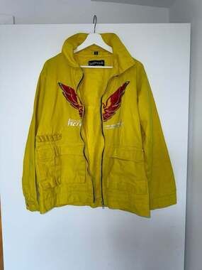 Homesick Formula Embroidered Utility Jacket Yellow Size XL